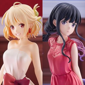 『リコリコ』千束＆たきながドレス姿でアフターパーリィ!? 2人のポッパレ L sizeが予約開始。台座付き2体セットも【リコリス・リコイル】