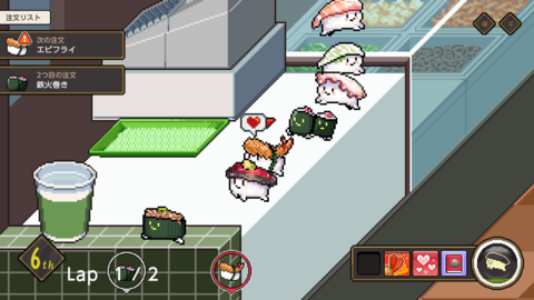 ドット絵寿司育成シム『わびさび寿司ダービー』や移動の軌跡を使ってギミック解く2Dアクションパズル『トレイルレイル』など、講談社ゲームラボの新作4本の最新PVが公開
