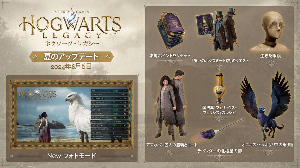 『ホグワーツ・レガシー』フォトモードやホグズミードで自分の店が持てる無料アップデート実施。アズカバン囚人の服装などの実装も