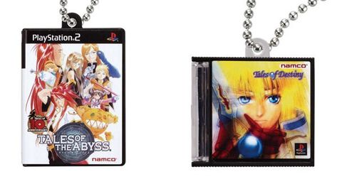 『テイルズ オブ』シリーズのパッケージがミニチュアチャームに。『ジ アビス』『デスティニー』『エクシリア』『アライズ』など8作品