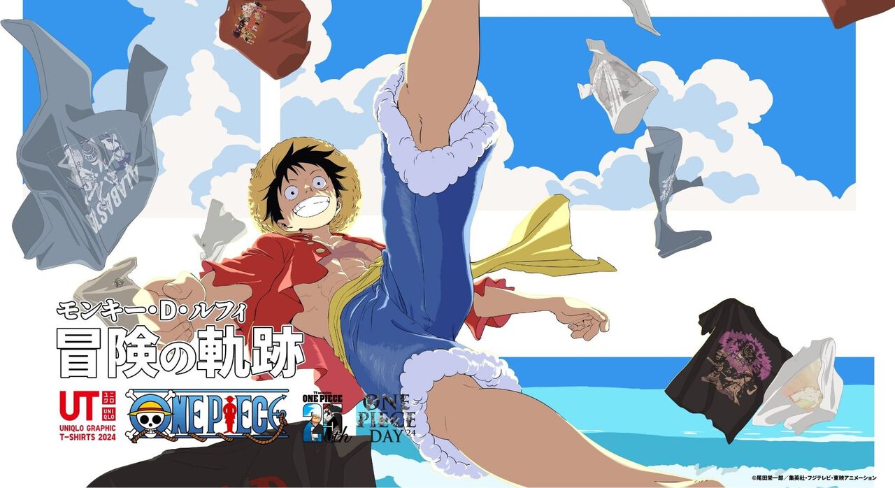 『ワンピース』ルフィの冒険を振り返るユニクロUTが7/22発売。アラバスタ編で“仲間”の印を確かめるシーンなどを描いた全8種とキッズ向け5種