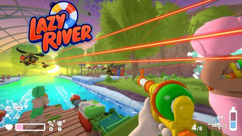 『Lazy River』ゾンビだらけのウォーターパークでイカダを組んで、パーティーしながら生き残れ！　最大4人プレイのコメディサバイバル【Day of The Devs】