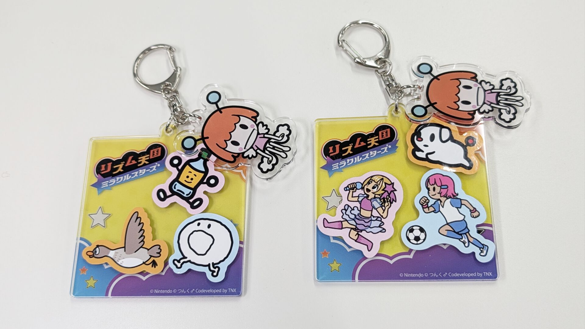 『リズム天国 ミラクルスターズ』楽天限定特典はシールでデコれるアクキー。好きなシールをセレクトして自分だけのキーホルダーが作れちゃう