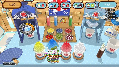 『作って！かき氷』大小のかき氷機を使いこなして大繁盛を目指す調理アクションが本日（7/9）より配信開始。腕前を競い合う対戦モードも搭載