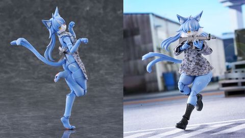 『おまねこ』がプラモデルシリーズ“けもプラ”で立体化。オッドアイや二股しっぽ、魅惑のオスネコ要素を忠実に再現。7月21日より予約スタート