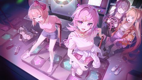 『ドキドキ文芸部！』7月30日はナツキの誕生日だった、時差の都合で1日遅れの発表。笑顔でダンスゲームを楽しむイラストが公開【DDLC】