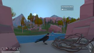 『Migration』カラスとして大自然を生き抜くサバイバルゲーム。巣作りや資源集めを行いつつ寒波の訪れに備える。ときには新たな土地に移る判断も