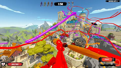 『MECCHA TAG』空中に道を描いて逃げ切るパルクール鬼ごっこ。鬼はグローブやショットガンで逃げ道を壊して追いかける。Steamで9月26日発売