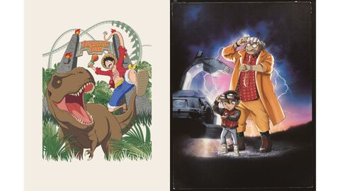 【USJ】『ワンピース』『名探偵コナン』の25周年コラボグッズ登場。ジュラシック・パークのエリアでルフィが大はしゃぎ、コナンと阿笠博士が『BTTF』ポスターをオマージュ