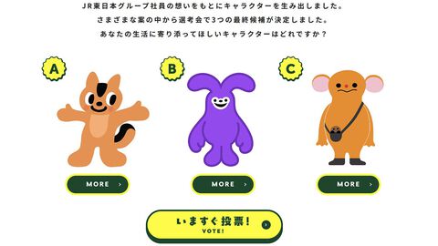 Suicaのペンギンからバトンタッチ予定のイメージキャラ候補が公開。投票数がもっとも多いキャラが採用される