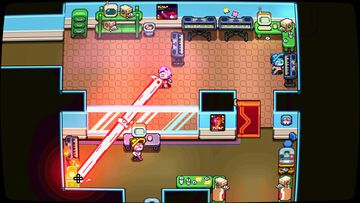 『Laser Guy』目から飛び出るビームで同僚を焼かないように避ける“アンチ”シューター。オフィスをブッ壊してでも同僚の安全は守るべし