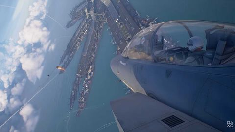 『エースコンバット8』最新ストーリートレーラー公開。公開された超兵器のなかには『AC04』のメガリスを連想させる海上施設も。“シーヴの翼”を上書きするバツ印の意味は？