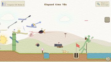 最大12人プレイ対応の2Dゴルフゲーム『お絵描きゴルフ』Steam体験版公開。コース上に足場や障害物を置けるドタバタカオスなパーティーゲーム