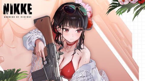 【NIKKE】水着サクラ（ブルーム・イン・サマー）イラストが公開。清明会の若き当主が、赤い水着でグラビア撮影に挑む【声優：小林沙苗】