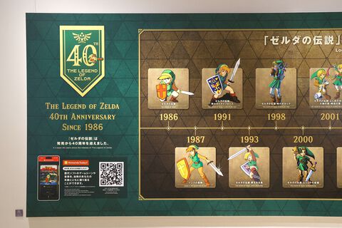 ニンテンドーミュージアムに『ゼルダの伝説』40周年ヒストリーボードが登場。歴代20作品を読み取ると、当時の自分の年齢やゲームシーン、音楽を振り返る