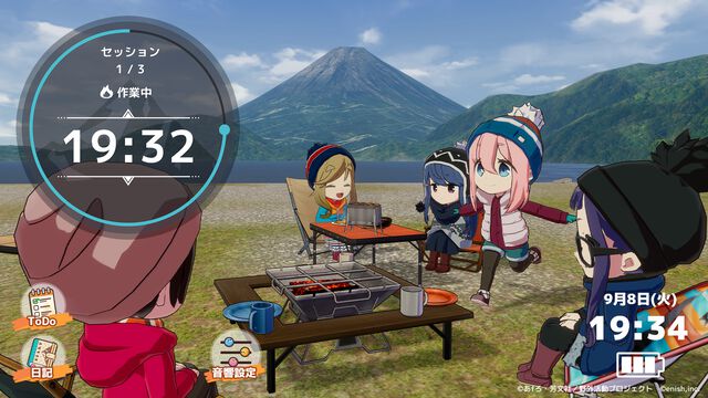 『ゆるキャン△』の作業支援アプリ『ちるキャン△』本日（10/22）スマホとSteamに登場。リンやなでしこたちのキャンプを眺めて作業に集中