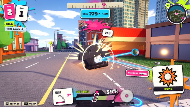 『Crazy City Golf』街をまるごとコースにしたパーティゴルフアクションが本日（10/26）発売。道順は自由、事故はごちそう
