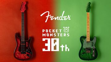 『ポケモン赤・緑』Fenderコラボギター発表。ボディには当時のゲーム画面をドット絵で大胆デザイン。ノブ操作で8-bitサウンドが加わるギミックも