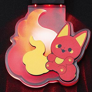 『かみさまキツネとサラリーマン』スミハチのぬいぐるみとベニ・キン・クロ・シロの狐火が光るLEDキーホルダーは本日12月5日23：59予約締切