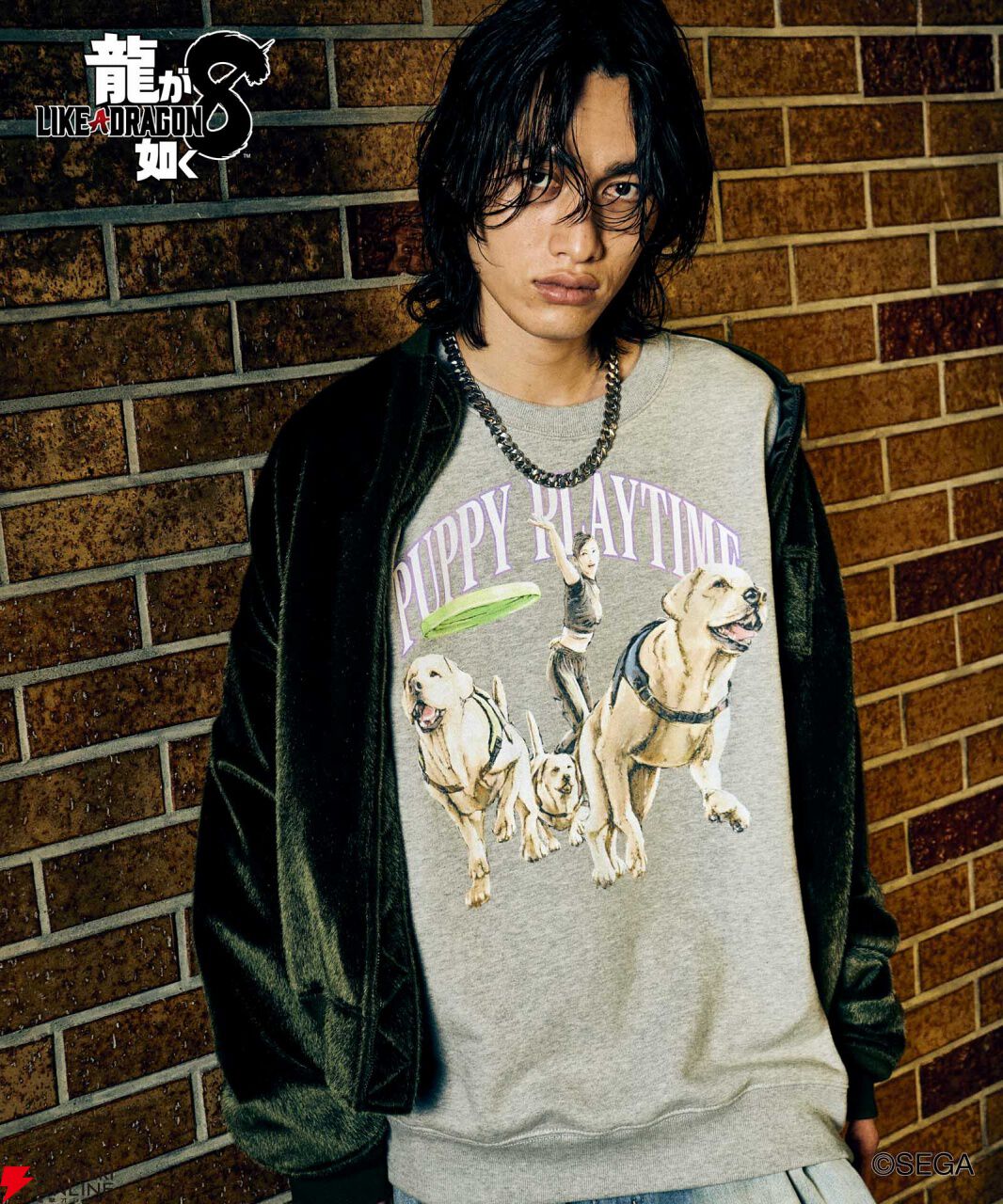 【龍が如く×glamb】Tシャツ(Mサイズ)桐生一馬・真島吾朗・春日一番 龍が如く8』とファッションブランド“glamb”のコラボグッズが予約受付中