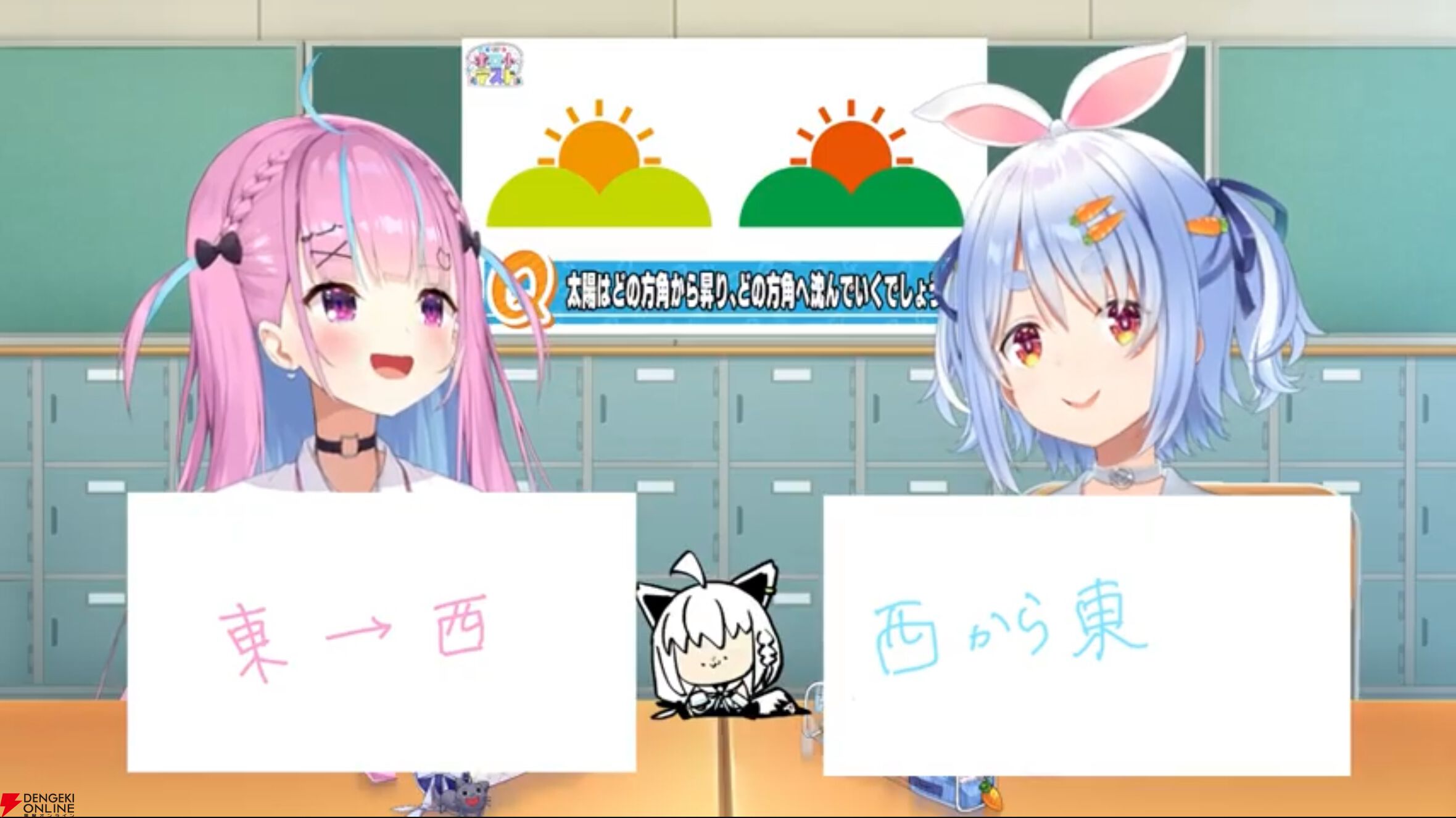 【ホロライブ】湊あくあさん、兎田ぺこらさんは“ホロ小学校”を卒業できたのか。白上フブキ先生の用意した5教科に挑んだ結果は……？