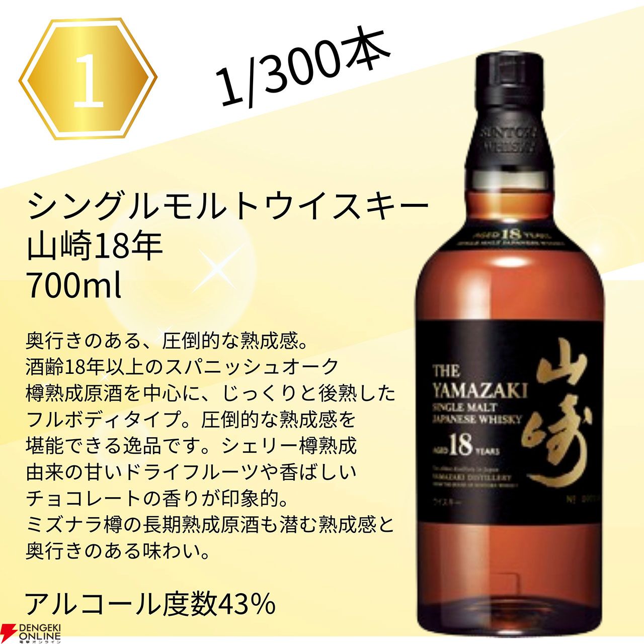 山崎18年、山崎12年、白州12年、響JP、山崎NV、白州NV、マッカラン12年 シェリーオークなどが当たる『ウイスキーくじ』が販売中 -  電撃オンライン