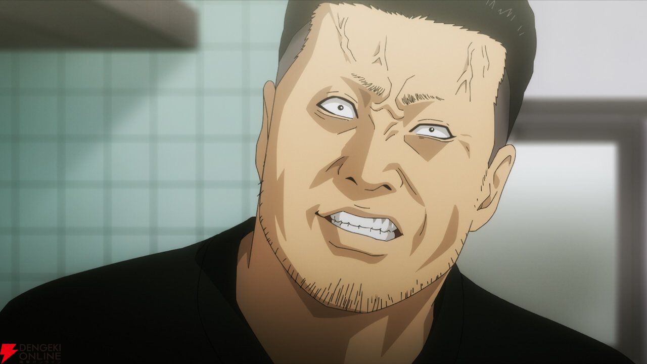 アニメ『ザ・ファブル』最終回。立体駐車場で顔を合わす井崎と