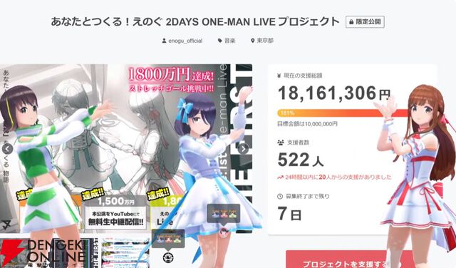 VRアイドルえのぐ、クラファン最後のストレッチゴールは約5年ぶりの新衣装制作！ 最終日には12時間ぶっ通し配信も決定!!