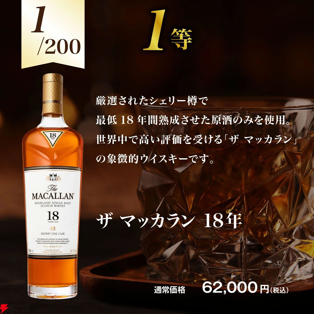 マッカラン18年が4,480円で当たるかも!? ロングモーン18年、マッカラン 12年 シェリーオークなども当たる『ウイスキーくじ』が販売中 -  電撃オンライン