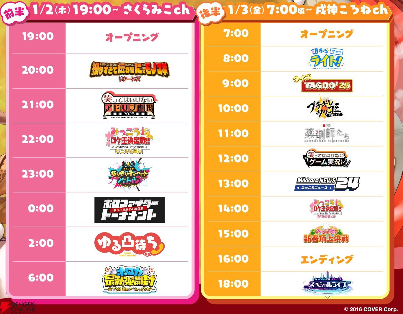 【ホロライブ】“みっころね24リターンズ”、新年1月2日19時から1月3日19時までの24時間生放送が盛りだくさんの内容で帰ってくる！