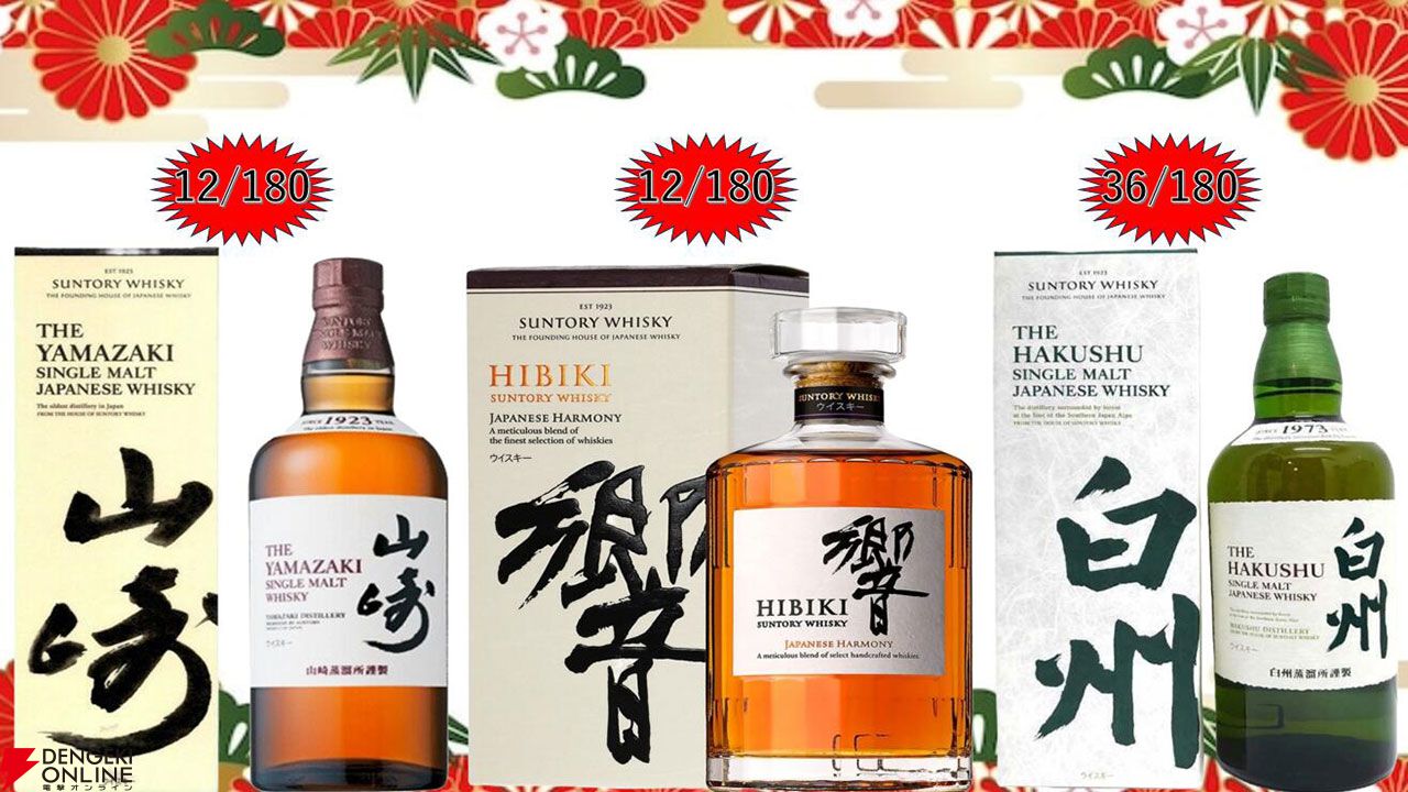 山崎18年、山崎・白州Story of the Distillery、山崎12年、白州