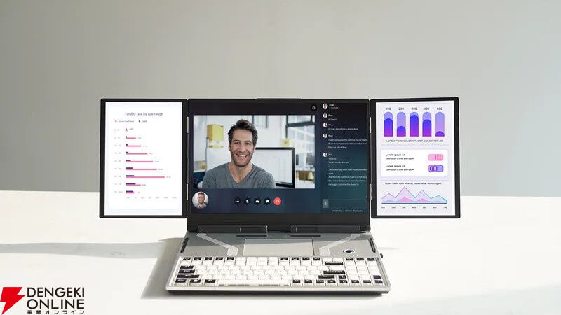 究極の3画面ノートPCが登場。外部拡張モニター不要でマルチ