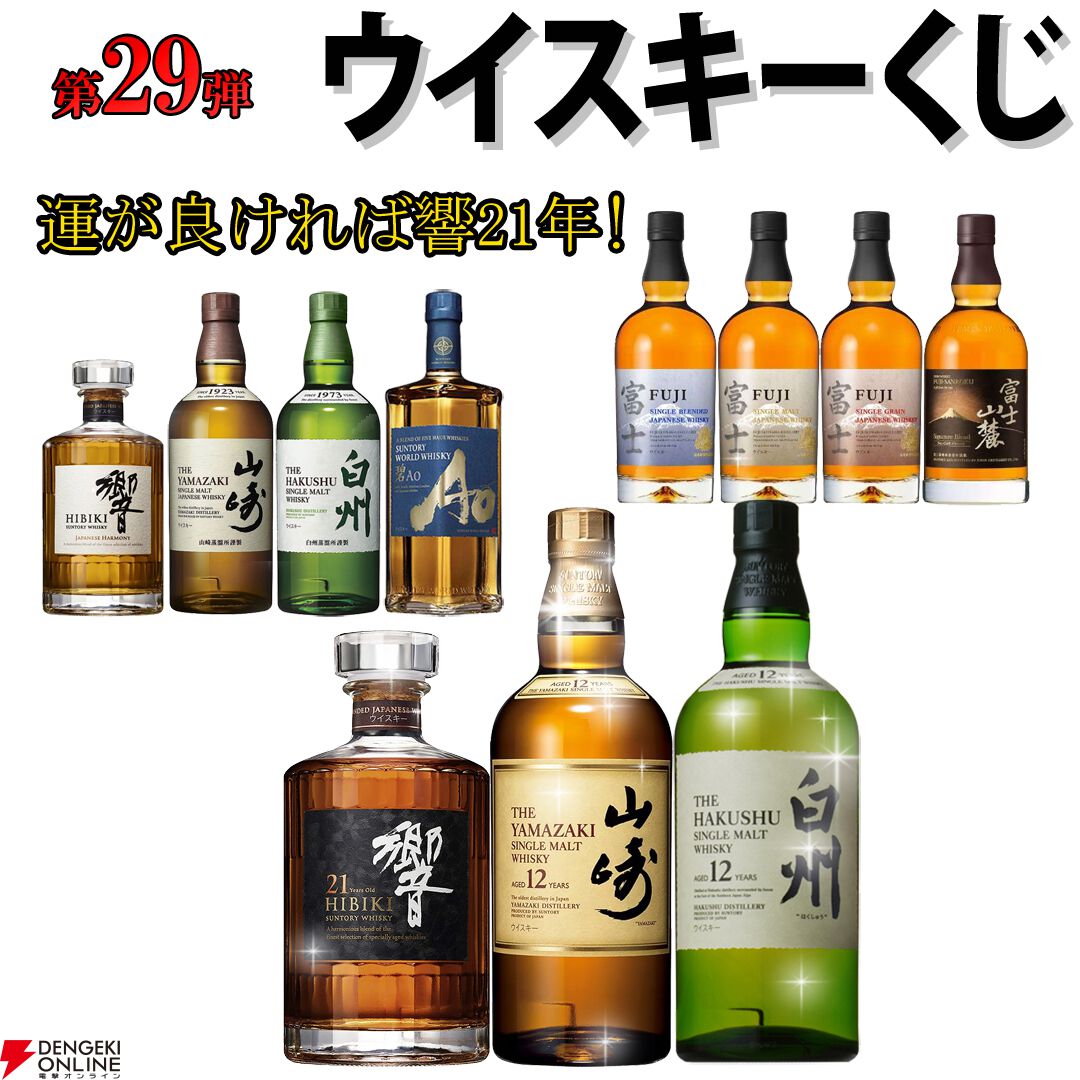 響21年が6,600円で当たるかも!? 山崎12年、白州12年などがライン