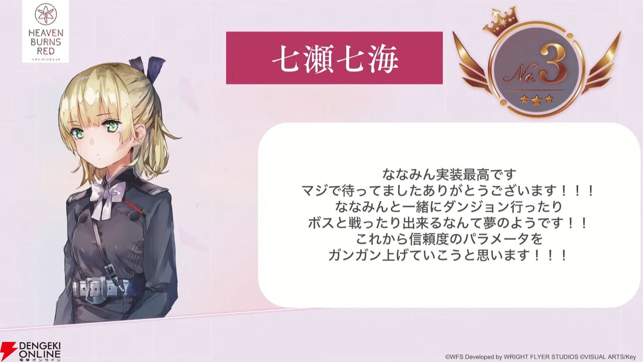 『ヘブバン』キャラ＆スタイル人気投票（3周年）の結果が発表。キャラ部門は七瀬七海が初のトップ3入り、1位は…!?【2/27新情報まとめ】