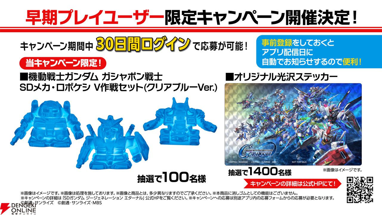 SDガンダム ジージェネレーション エターナル』事前登録者数が80万人を