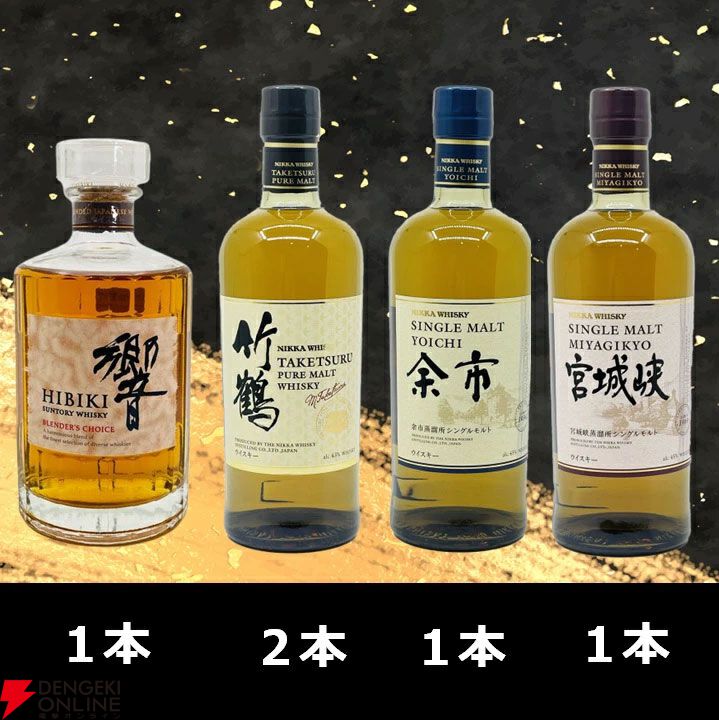 山崎12年、響BC、山崎NV、白州NV、竹鶴が合わせて1/5.5で当たる 山崎12年、響BC、山崎NV、白州NV、竹鶴が合わせて1/5.5で当たる