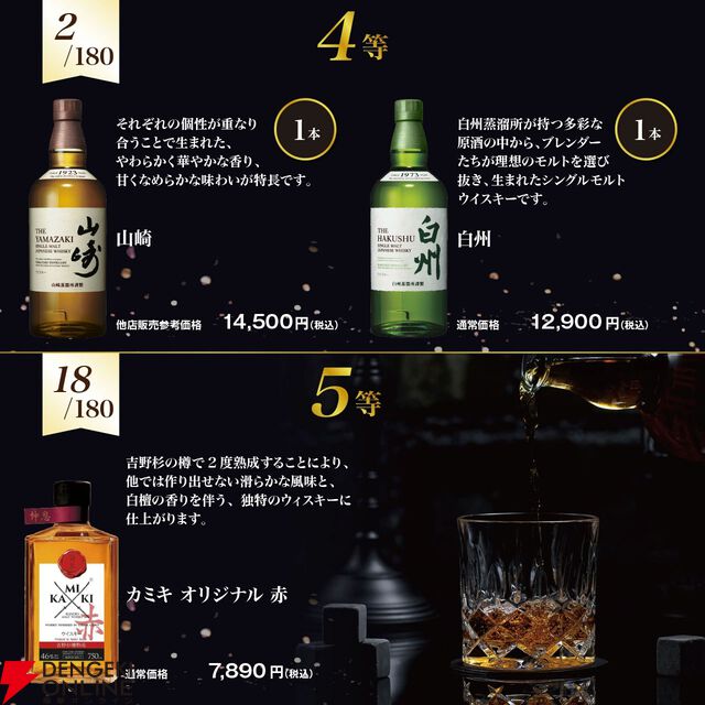 白州18年が5,980円で当たるかも!? 白州12年、響BC、山崎NV、白州NV、神息（カミキ）赤なども当たる『ウイスキー福袋（くじ）』が販売中