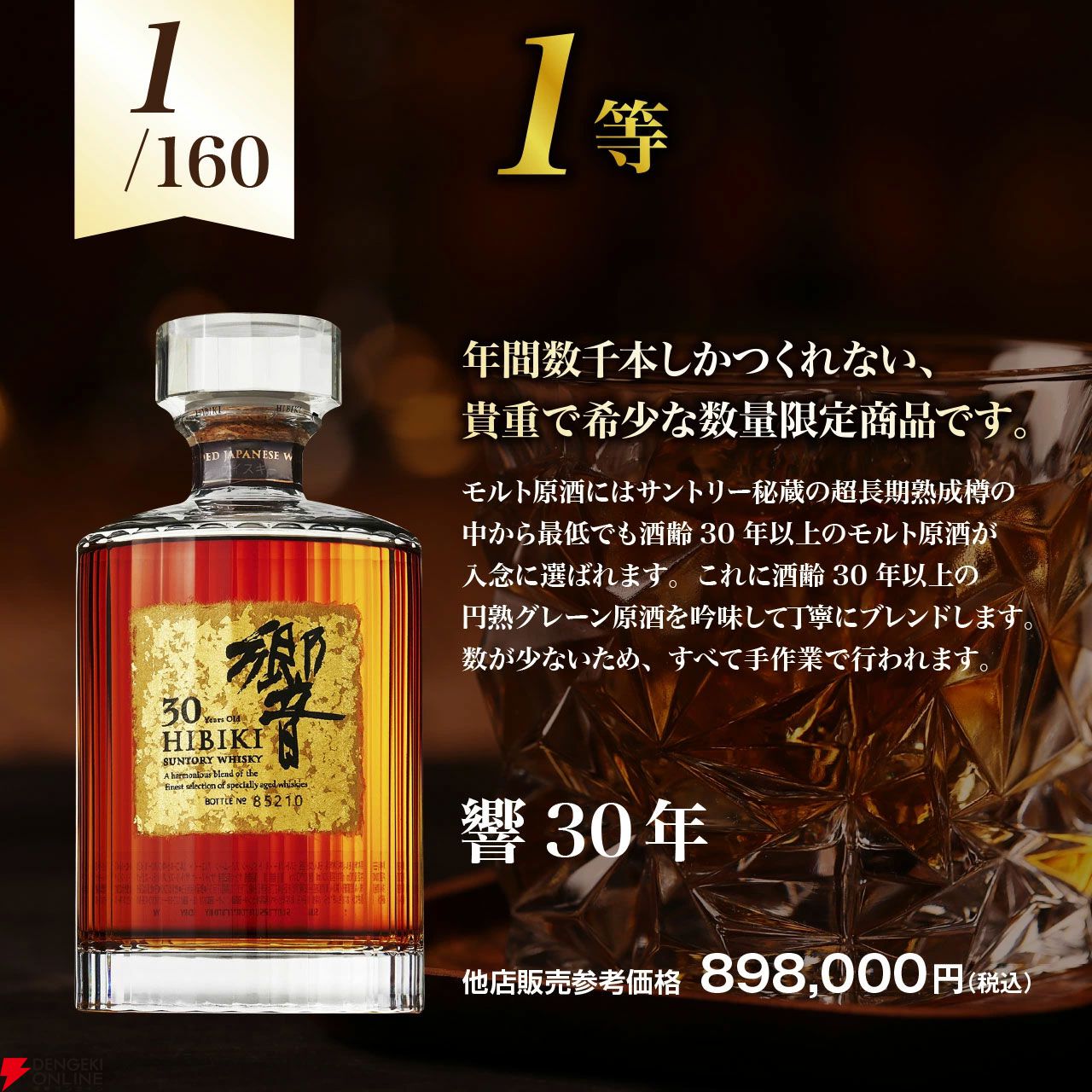 響30年が1/160。山崎18年、マッカラン18年、マッカランアンバー