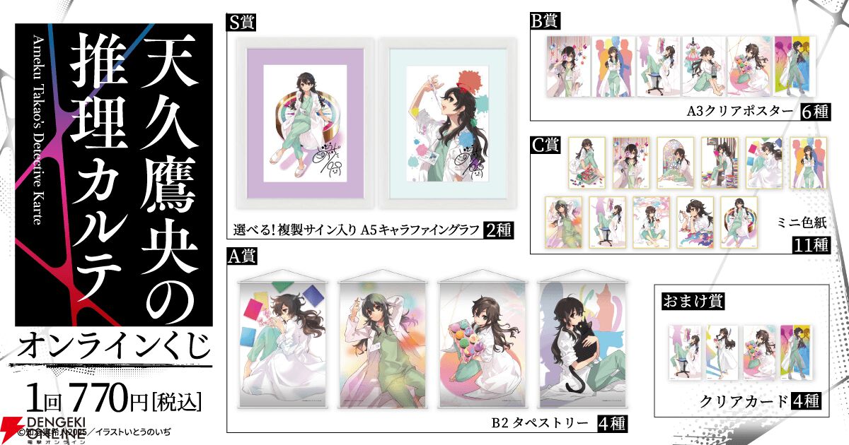 天久鷹央の推理カルテ』オンラインくじが5/8販売。いとうのいぢ先生の