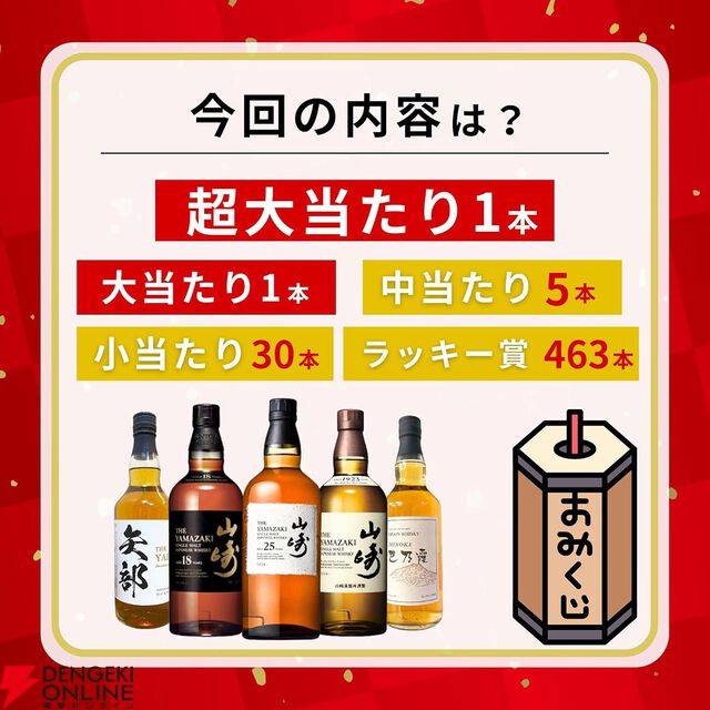 山崎25年が7,980円で当たるかも!? 山崎18年、山崎NVなども当たる一攫千金 松の道『ウイスキーくじ』が販売中