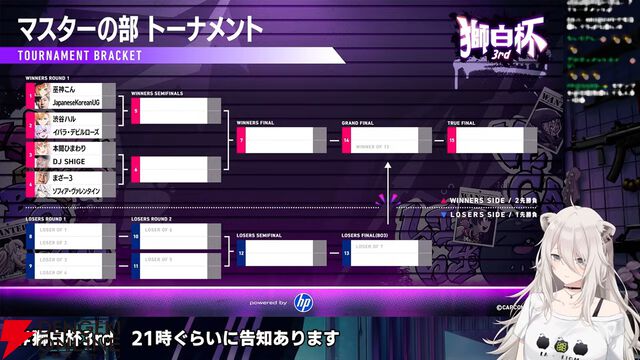 【ホロライブ】『スト6』“獅白杯3rd”（獅白ぼたんさん主催）のトーナメント表、エキシビションの参加選手発表！