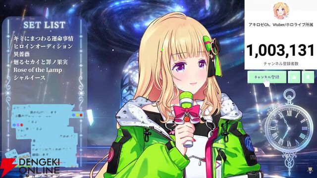 【ホロライブ】アキ・ローゼンタールさんが100万登録達成。苦心の末に新境地を切り開いた1期生が打ち立てた金字塔