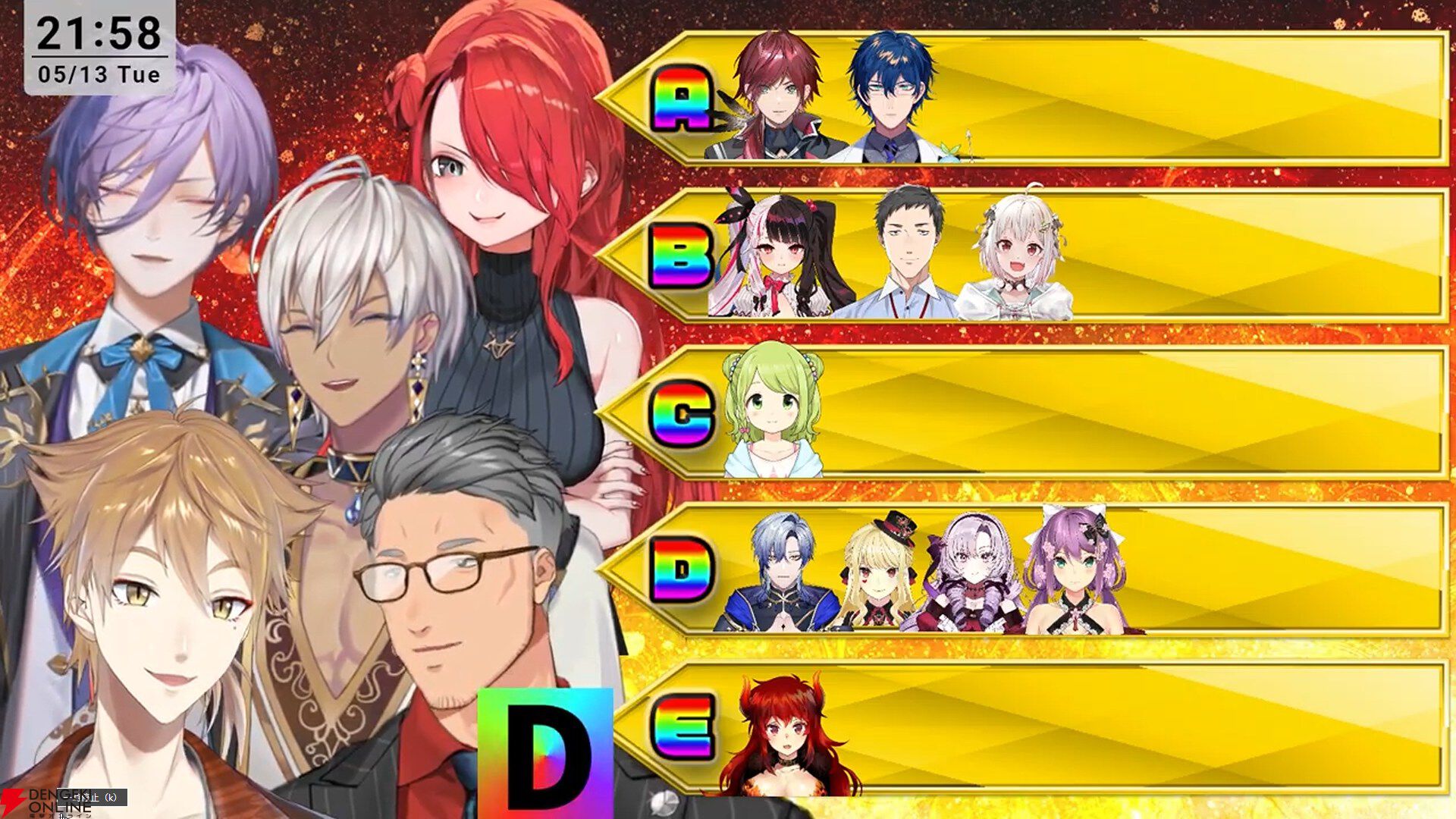 【にじさんじ】伏見ガクさん主催、にじさんじバーチャルパチスロ大会の参加メンバーと組み合わせ、採用機種が発表に