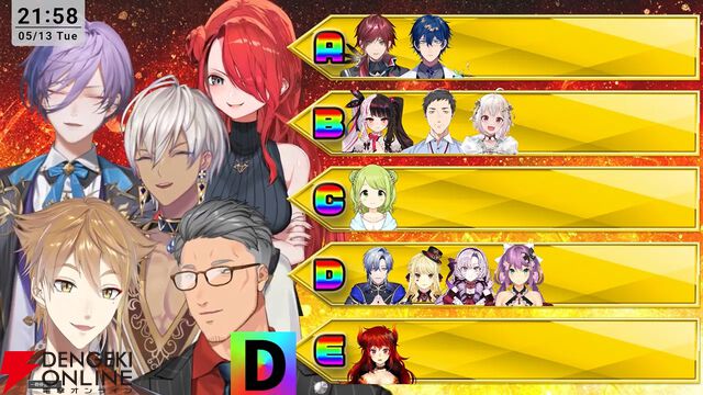 【にじさんじ】伏見ガクさん主催、にじさんじバーチャルパチスロ大会の参加メンバーと組み合わせ、採用機種が発表に