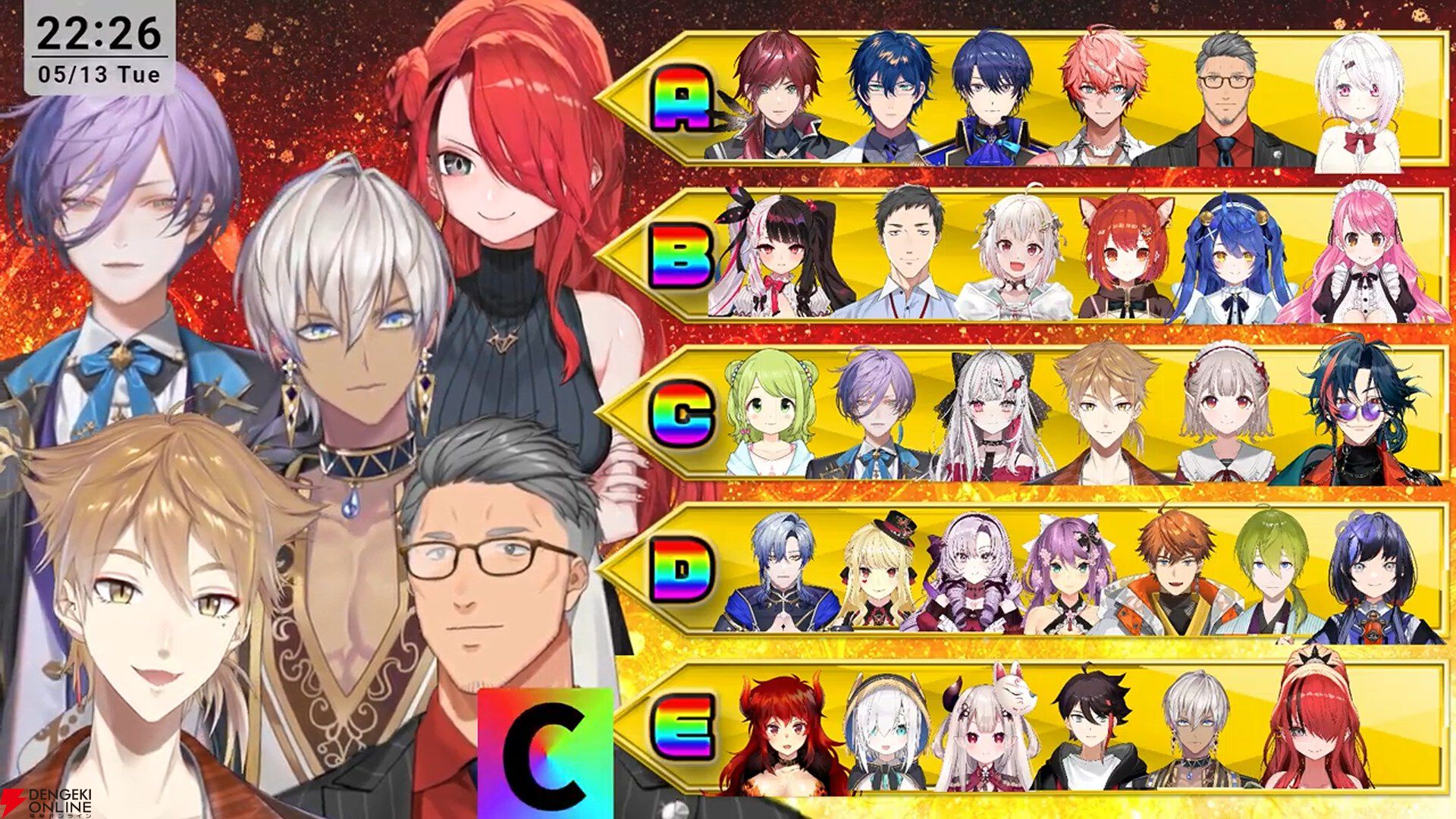 【にじさんじ】伏見ガクさん主催、にじさんじバーチャルパチスロ大会の参加メンバーと組み合わせ、採用機種が発表に