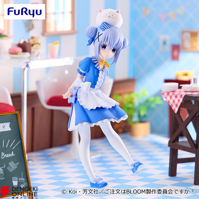 『ごちうさ』チノがアメリカンダイナーをイメージした衣装＆可憐なポーズでフィギュア化。頭に乗ったティッピーもかわいい【ご注文はうさぎですか？ BLOOM】