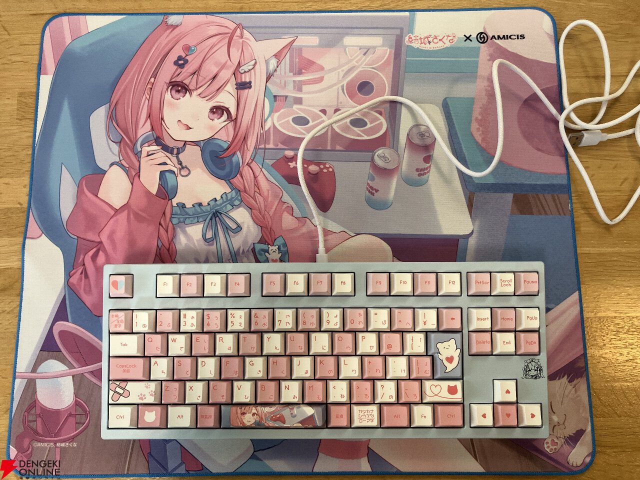 結城さくな×AMICISゲーミングキーボード、マウスパッド、特典カードセット レビュー】結城さくなコラボゲーミングキーボードはただのファン