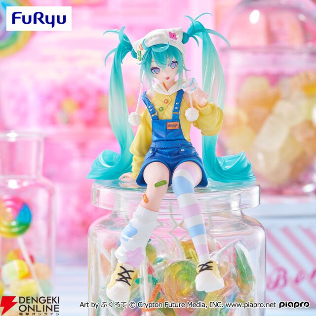 【初音ミク】ぬーどるストッパーフィギュア新作はロリポップ。豊かな色彩と特徴的な瞳が目を引く