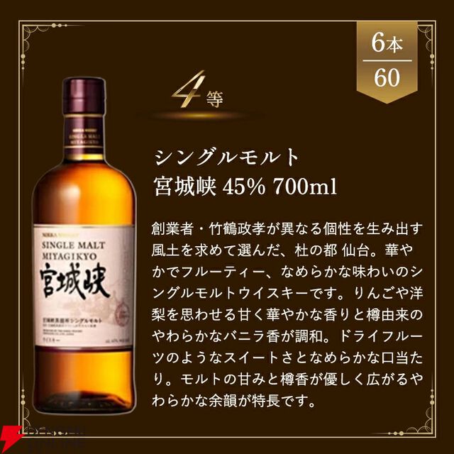 【当たり確率1/5】5,390円で山崎12年、山崎NV、白州NV、宮城峡、ハイランドパーク12年のどれかが当たる『ウイスキーくじ』が販売中