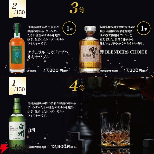 5,980円で白州18年が当たるかも!? 白州12年、響BC、ミカドアゲハ オキナワブルー、白州NV、神息（カミキ）赤なども当たる『ウイスキー福袋（くじ）』が販売中